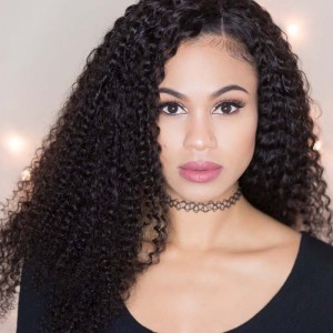 【Wigs】360 Lace Frontal Wigs Brazilian Hair Kinky Curly Wig Natural Color