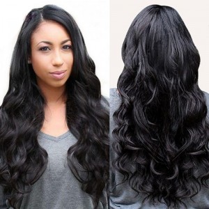 【Wigs】Human Hair Lace Wig Brazilian Hair Super Wave Wig Natural Color