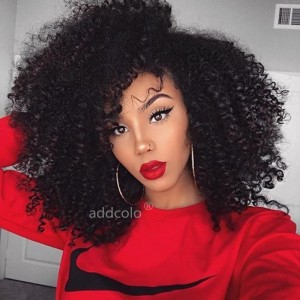 【Wigs】Human Hair Wigs for Black Women Natural hairline Afro Kinky Curly Lace Front Wig 