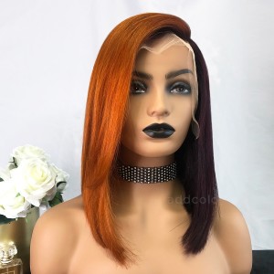 Brenda Virgin Hair Lace Front Wigs Orange & Grape Purple