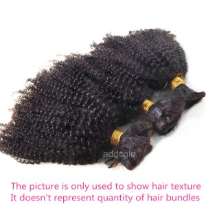 【Addcolo 8A】Bulk Human Hair for Braiding Indian Hair Afro Kinky Curly
