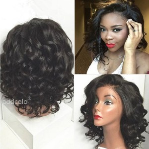 Human Hair Wigs For Black Women Glueless Curly Lace Wigs with Side Part 8-26inch