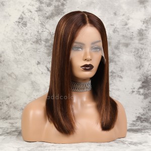 Elyse Remy Hair Lace Front Wigs #Dark Orange/30 Highlights