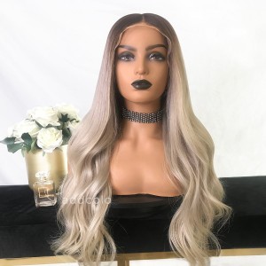 Erica Virgin Hair Full Lace Wigs T4/Silver Gray