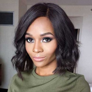 【Wigs】Full Lace Wigs Brazilian Hair Bob Wig Natural Color