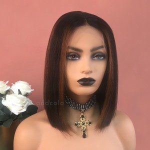 Heidi Virgin Hair Lace Front Wigs #1B/30 Balayage