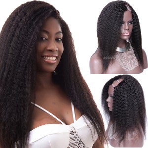 Kinky Straight Side Part U Part Wig Brazilian Hair Upart Wigs For Black Women