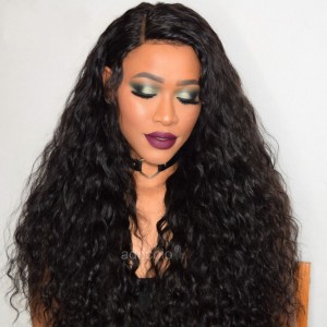 Human Hair Lace Front Wig Natural Color Brazilian Hair Loose Curly Wig 