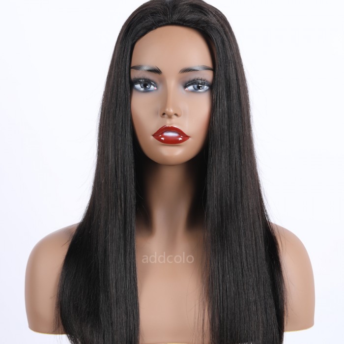 Silk Straight Human Hair Half Wigs Natural Color Brazilian Hair