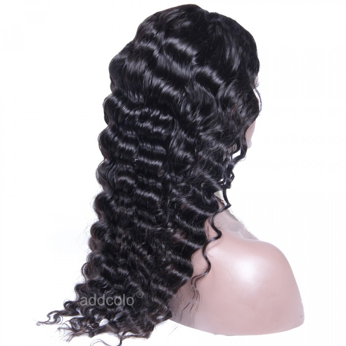 U Part Wig Brazilian Hair Deep Wave Wig Natural Color