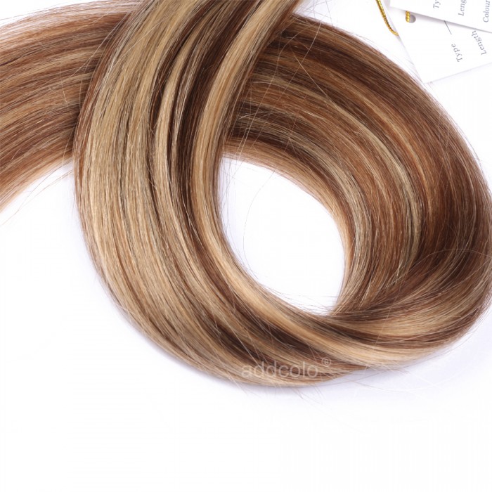 Addcolo 10A U Tip Hair Extensions 100% Human Hair #6/#27 Highlight Color