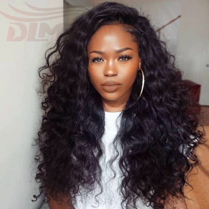 Silk Top Wigs Brazilian Hair Deep Wave Lace Front Human Hair Wigs For Black Women