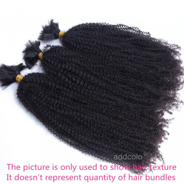 Addcolo 8a Bulk Human Hair For Braiding Afro Kinky Curly Brazilian Hair