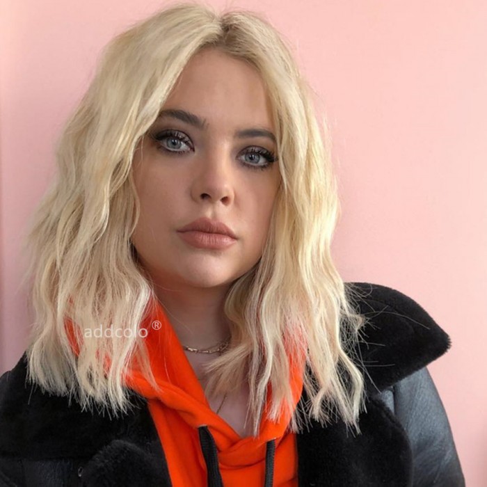 Short bleach blonde wig discount