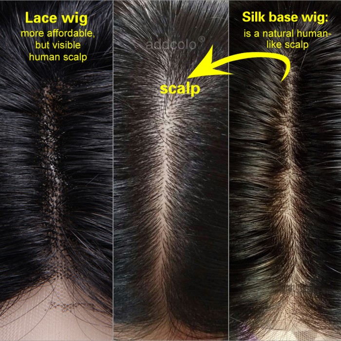Silk Base Wigs Normal Density Natural Wavy Style Middle Part Human Hair Cut  Bob Wigs