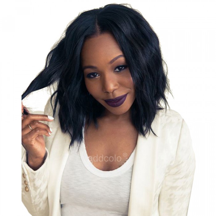 Silk Base Wigs Normal Density Natural Wavy Style Middle Part Human Hair Cut Bob Wigs